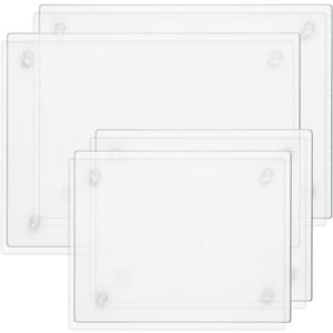 Seelenruhe 4 Pack Tempered Glass Cutting Boards for Kitchen Counter, Clear Cutting Boards for Countertop, Non-Slip, Heat-Resistant, Easy to Clean, 16x12 & 8x12 4PCS