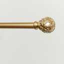 Exclusive Home Vine 1" Curtain Rod and Finial Set, Gold, Adjustable 36"-72"