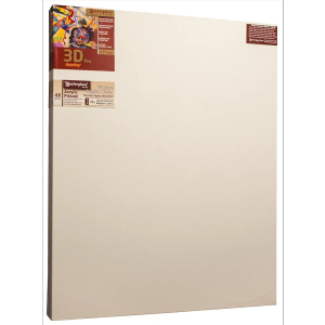 Masterpiece Z1DU-2127 3D Pro 2.5" Deep Vintage L22U Belgian Linen 12.0 oz Acrylic Primed Linen Stretched Canvas 21" x 27" White