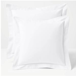 2 Pack Euro Pillow Shams 26x26 – 600 Thread Count 100% Organic Cotton White Square Pillow Covers with 2 Inch Flange, Soft & Smooth Premium Hotel-Quality Pillowcases Set of 2