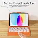 PAUL B for iPad 11th/10th Gen Case with Keyboard 11/10.9 inch A16 2025/2022,Handbag Design Wireless Keyboard Cover for iPad 11/10 Gen, with Pencil Holder,Multi-Touch Trackpad (Orange)