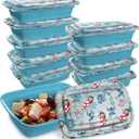 Disney Meal Prep Containers - 20-Piece Reusable Food Containers with Lids - Freezer, Microwave & Dishwasher Safe - Featuring Mickey & Minnie, Lilo & Stitch