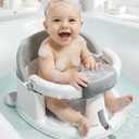 ONTHEWEI Baby Bath Seats for Babies Sitting Up, Non-Slip Baby Bathtub with 3 Suction Cups, Safe & Comfortable Toddler Bath Seat Ideal for Baby Bath/Shower Support, Stable Design, Grey (6-24 Months)