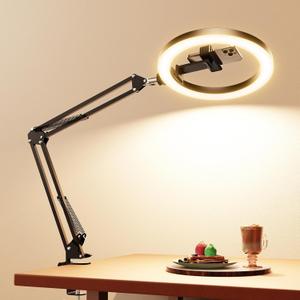 Ring Light Overhead Camera Phone Mount for Desk, Evershop 10 Selfie Light with Stand Tripod for iPhone, Light with Phone Holder for Video Recording, Zoom Meeting, Live Streaming Tiktok, YouTube (36.6 inches tall)