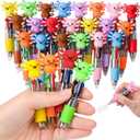 LiYiQ 25 Pcs Axolotl Party Favor Multicolor Pen in One Cartoon Cute Fun 4-in-1 Cute Pens Bulk Kawaii Axolotl Ballpoint Pens for Fun Gifts