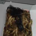 REECHO Curly Hair Extensions, 4PCS 16 inch Clip in Hair Extensions Lace Weft Short Curly Hair Extension Clip Ins Natural Hairpieces for Women, Light Brown with Honey Blonde Highlights