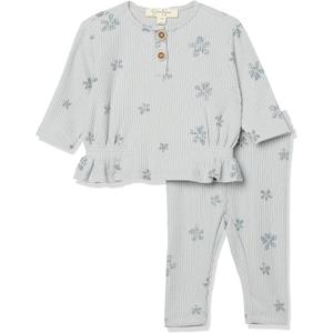 Jessica Simpson baby-girls Jessica Girls' 2pcs. Set (0-3 Months, Blue Floral)