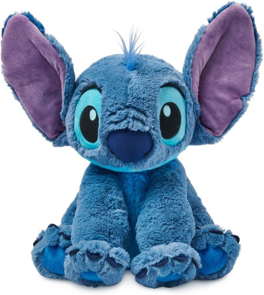 DISNEY STORE Official Stitch Medium Soft Toy for Kids, Cuddly Character with Fuzzy Texture and Embroidered Details, Flexible Floppy Ears, Disney Plushy Suitable for All Ages.