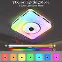 Orsong Bathroom Exhaust Fan with Bluetooth Speaker, 7 Dynamic RGB Lighting, 3000K-6000K Adjustable LED Lighting, Precise Algorithm Enables Seamless Dance Between Light And Music, 11in