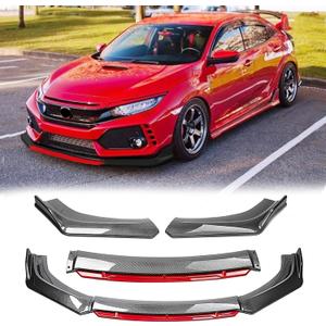 Universal Front Lip for Car,4 PCS Kit Front Bumper Lip Diffuser Front Protector Wide Body Kit Compatible with Honda Civic Toyota Hyundai Nissan Chevy Silverado Dodge Cadillac Altima