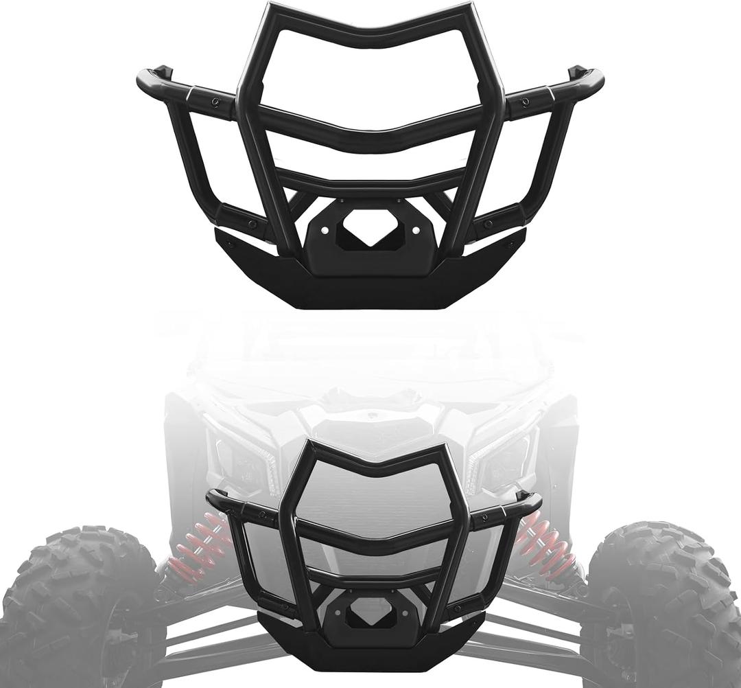 Front Bumper for Can-Am Maverick X3, Combined Front Guard Black Heavy Duty Steel Tube Brush Guard Protector for Maverick X3 Max Turbo R RR 2017-2026 Accessories, Replace OEM #715002878