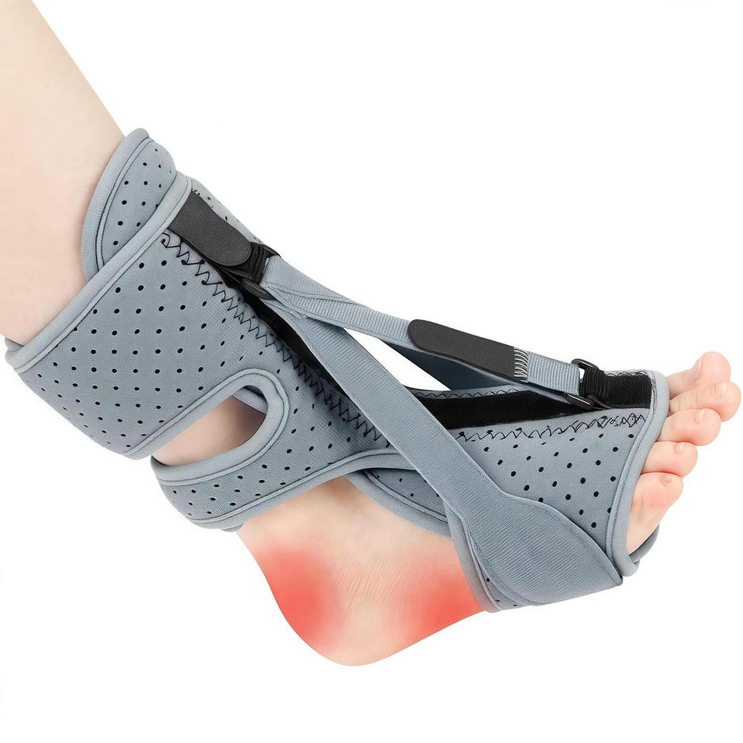 Plantar Fasciitis Night Splint (1PC, Gray) - Upgrade 3 Adjustable Planter Facetious Relief Brace,Night Splint for Plantar Fasciitis Women & Men, Eases Plantar Fasciitis, Foot Drop & Achilles Tendonitis