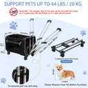 Large Pet Carrier with Detachable Wheels, 2 IN1 Foldable Soft-Sided Carriers- Designed for Dogs & Cats, Telescopic Handle, for Outdoor Car Indoor, Max. 44 LBS(Not for Airline)