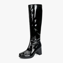 Women's Go Go Boots Over The Knee Block Heel Zipper Boot, Size 37