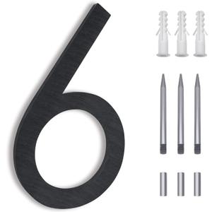 8 Inch House Numbers For Outside modern,Address Numbers For Houses Number For Address On House Metal Black Large Modern House Number Door Numbers For House Floating Flush Mount Aluminum Black Number 6
