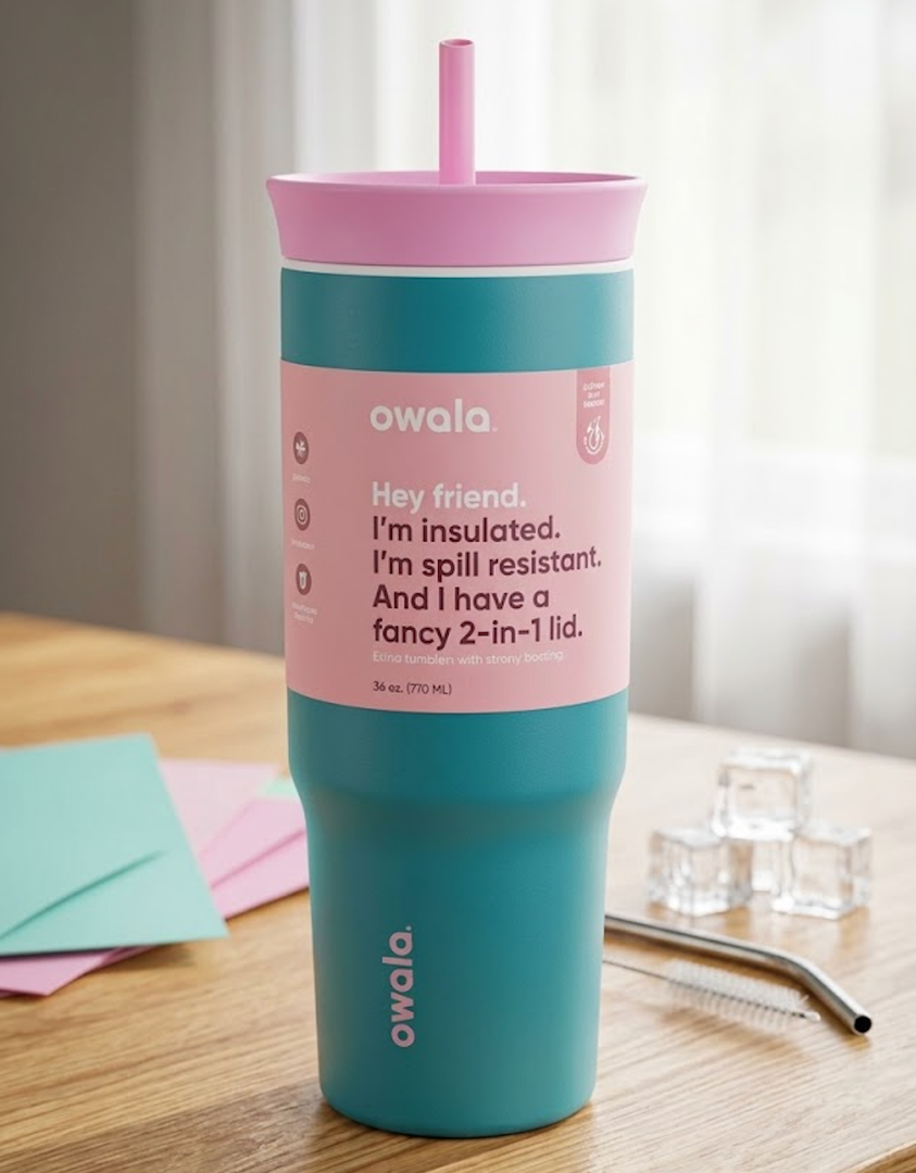 Owala Tumbler Kids Stainless Steel Water Bottle 24 oz