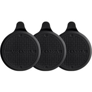 MR.SIGA Silicone Bathtub Stopper, Drain Stopper for Shower, Sink, 5.1" Diameter, Black, 3 Pack