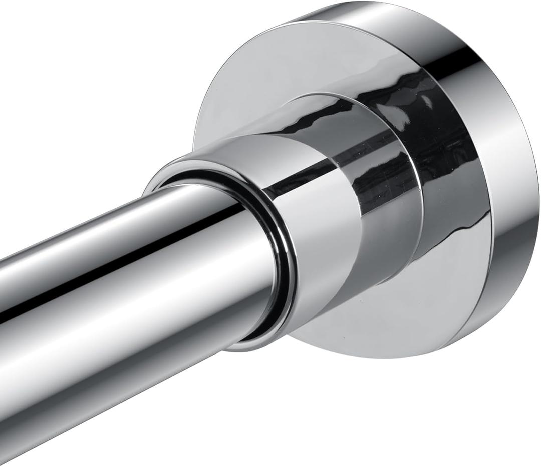 BRIOFOX Shower Curtain Rod Adjustable 32-75 Inch, Spring Tension Shower Rod No Drilling Non Slip, Chrome