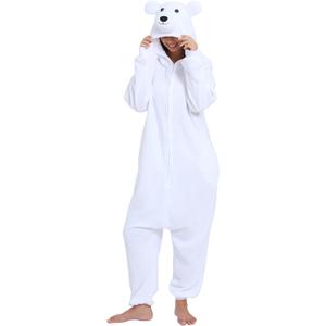 NAITOKE Adult Animal Onesie Halloween Costume Cosplay One-Piece Pajamas Women Man Teens (X-Large, White)