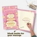 2 x Birthday Card for Granddaughter, Sweet Birthday Card Gift for Granddaughter from Grandparents Grandma or Grandpa, Loving Proud of You Message, 8.1 x 5.3 inches