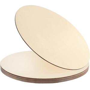 5Pcs 14 Inch Wood Circles for Crafts, Unfinished Blank Wooden Rounds Slice Wooden Cutouts for DIY Crafts, Door Hanger, Sign, Wood Buring, Painting, Christmas Dcor (14 Inches-Without Pre-Drilled Holes)