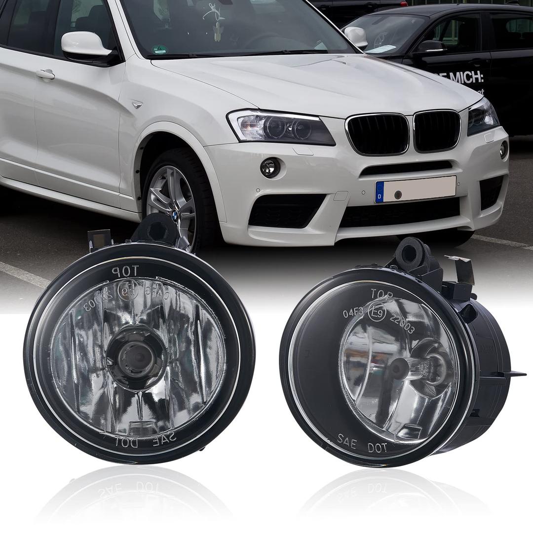Fog lights for BMW X1 F48 F49 2016-2019 X2 F39 2018-2021 X3 F25 2011-2017 w/o Adaptive Headlamps X4 F26 2015-2018 X5 F15 2014-2015 X6 F16 2015 2Pcs Clear