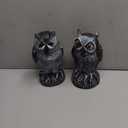 Hausse 2 Pack Fake Horned Owl Bird Scarecrow Decoy 10.5 Inch Height, Plastic Deterrents, Halloween Decoration, Nature Enemy Pest Repellent for Outdoor Garden Yard