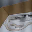 31.5'' 8-Light Farmhouse Chandelier for Dining Room Vintage Rustic White Wood Pendant Light Fixtures Globe Hanging Ceiling Lighting for Hallway Entry