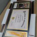 Yaetm 11x22 Diploma Frame with Tassel Holder for 8.5x11 Certificate Document & 4x6 Photo with High Definition Glass, Black Mat Over Gold Acid-free Mat, Mahogany Graduation Frame 2026