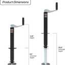 A Frame Trailer Jack with Drop Leg, 15" Vertical Travel, 2000 lbs, for RV, Trailer and More