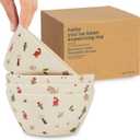 Nook Theory 4 Pack Bamboo Bowls - 22 Oz Reusable Bowl, Dishwasher Safe - Not Microwavable Bamboo Dishes (Dino)