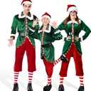 6 Piece Unisex Elf Costume,Men's Women's Elf Clothing,Christmas Santa's Helper Elf Outfit (Size: S,M,L,XL,XXL) (XL)