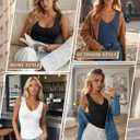 3 Pcs Women's Thermal Tank Tops Fleece Lined Sleeveless Underwear Vest Reversible U/v Neck Warm Base Layer Camisole