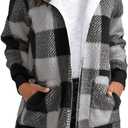 Yanekop Womens Oversized Sherpa Jacket Long Cardigan Sweaters Fuzzy Fleece Jacket Faux Fur Plus Size Coats with Pockets (Gray, L)