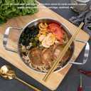 Korean Ramen Pot Stainless Steel, 7.9 inch Small Noodle Cooking Pot for Stove Top and Induction, Single Serve Soup Pot for Pasta, Lightweight Saucepan with Double Handles for Soup Noodle Pasta, 20cm