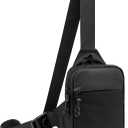 Mini Sling Bag for Men Women, Waterproof Utility Crossbody Backpack Chest Bag for Hiking Travel Sports Running (Black)