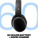 Skullcandy Crusher ANC 2 Wireless Over-Ear Bluetooth Headphones with Multi-Sensory Bass, Active Noise Cancelling, Up to 60 Hours Battery, Microphone for iPhone Android - True Black