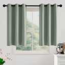 Sage Green Room Darkening Curtains 45 Inches Long 2 Panels for Living Room, Bedroom, Nursery Summer Thermal Insulated Blackout Drapes Grommet Noise Reducing Window Treatment, W40