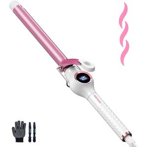 ORYNNE Ceramic Curling Iron, 3/4 Inch Barrel, Digital Temp Control, Fast Heat Up, 7 Adjustable Temperatures, 60 Min Auto Shut Off