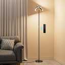LED Floor Lamp - 70" Tall Modern Standing Lamp with 2 Rotatable Lights, Remote & Touch Control, 24W Bright Stepless Dimmable, Ideal for Living Room Bedroom Office(Black)