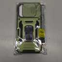 DEERLAMN Case for iPhone 16 Pro with Slide Camera Cover+Screen Protector(2 Packs), Rotated Ring Kickstand Military Grade Shockproof Protective Cover-Olive Green