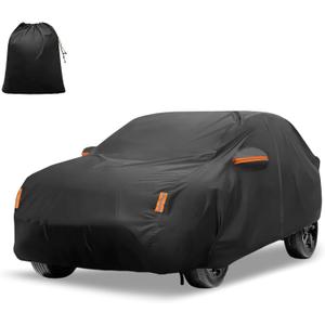 X AUTOHAUX Car Cover for Toyota RAV4 2012-2022 210D-PU Outdoor Full Car Cover All Weather with Door Zipper for Waterproof Windproof Sun Rain Snow Protection