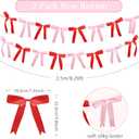 2pcs Pink & Red Bow Garland Banner, Bow Satin Ribbon Decorations for Christmas Valentine Holiday Birthday and Bridal Shower Party Decor (Red & Pink)