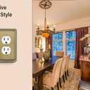 Henne Bery Rope Edge Decorative Wall Plate Switch Plate Outlet Cover (Single Duplex, 3 Pack, Antique Brass)