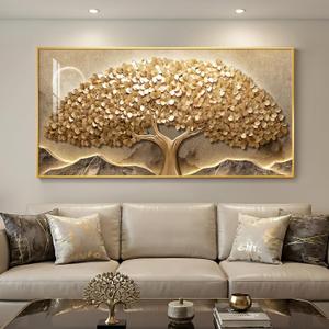 Large Framed Gold Tree of Life Wall Art for Living Room, Modern Contemporary Golden Tree Painting Prints Artwork for Walls, Luxury Elegant Picture for Bedroom Kitchen Hallway Office Wall Decor, 30x60