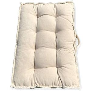 U-A Floor Cushions Sitting Pillow, Thick Meditation Pillow for Sitting on FloorSolid Square Floor Pillow for Kids Reading Nook,Yoga Living Room Sofa Balcony Outdoor,31x22 Inch (Beige)