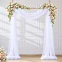 Wedding Arch Draping Fabric Backdrop 1 Panel 30" x 19Ft White Arch Drapes Curtains for Wedding Reception Sheer Tulle Backdrop Curtain for Ceremony Birthday Party Arbor Ceiling Decorations