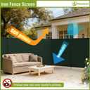FLORALEAF 6'x12' Privacy Fence Sets with Iron Poles Outdoor Mesh Shade Net Cover Temporary Fencing Metal Fence with Ground Spikes for Patio Backyard Chicken Graden Pool, Green