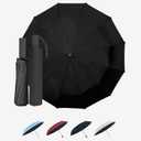 Large Automatic Umbrella - Windproof Travel Compact Folding Umbrella with Automatic Open & Close for Men and Women -creamy-black