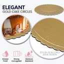 2 x 4 Pack Cake Boards Golden Round Cake Circles 6, 8, 10, 12 Inch Cake Base Cardboard, 1 of Each Size Set for Baking Cake, Gold